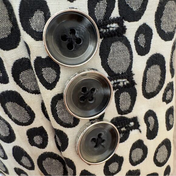 Rachel Zoe Leopard Animal Print Blk Grey Blazer Jacket Pockets Tailored Size 4 - Picture 5 of 11